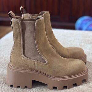 Zara Tan Suede Ankle Boots